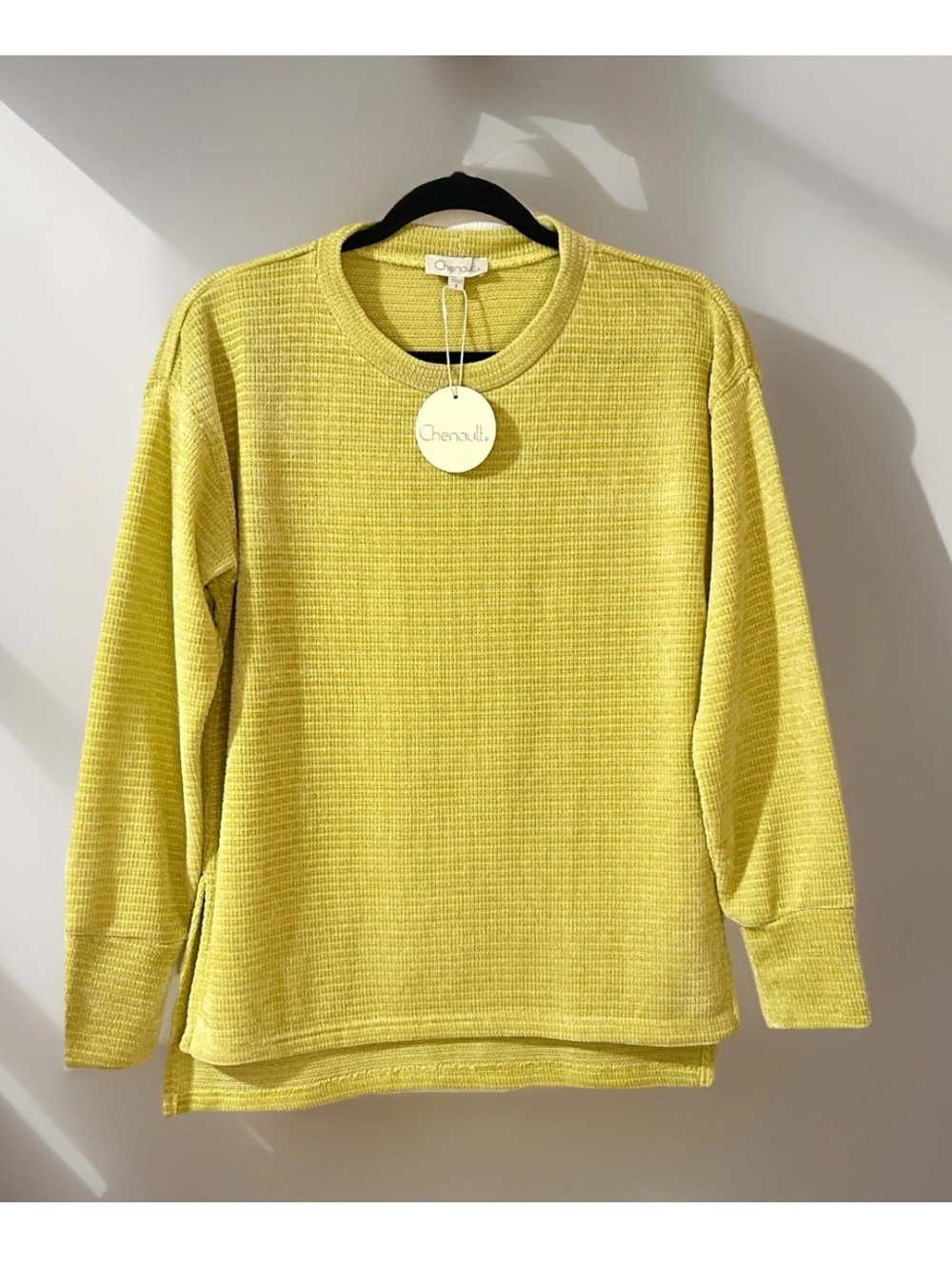 Chenault NWT Women’s Chenille Sweater Soft Knit Chartreuse Medium